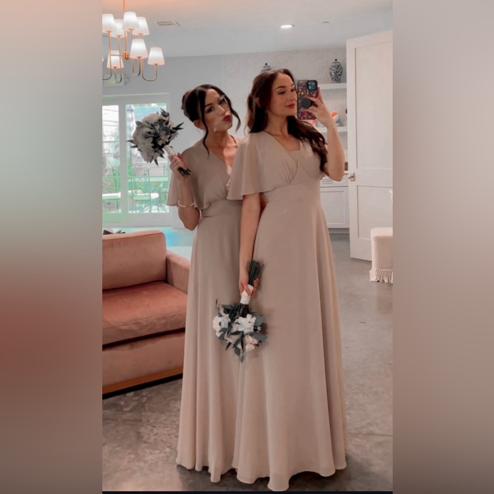 Tan bridesmaid dress